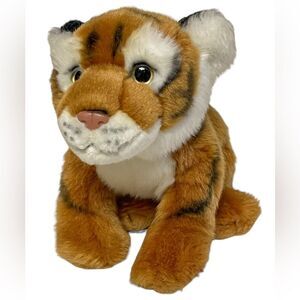 LAMO Bengal Tiger Realistic Stuffed Animal Plush 9inch Beanie Floppy Orange